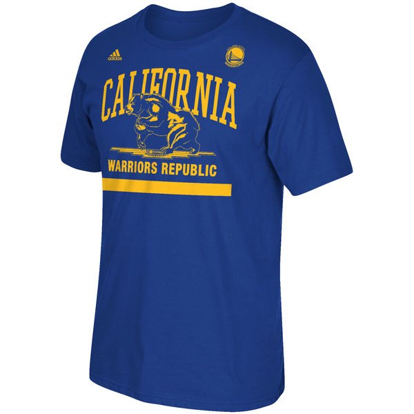 NBA Men Golden State Warriors adidas Cali Bear TShirt Royal